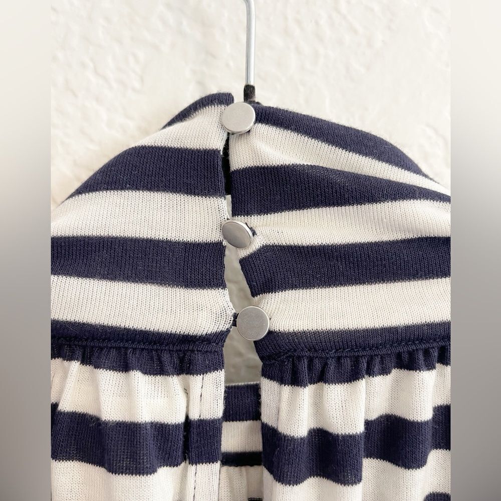 Anthropologie Maeve navy blue and white ruched striped top size small - Picture 5 of 8
